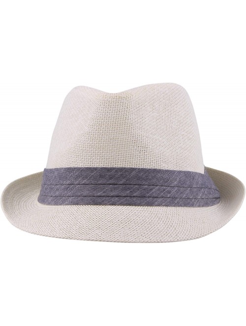 Fedoras Unisex Vintage Fedora Hat Classic Timeless Light Weight - 2119 - White - CZ18HDD5TU8 $18.86