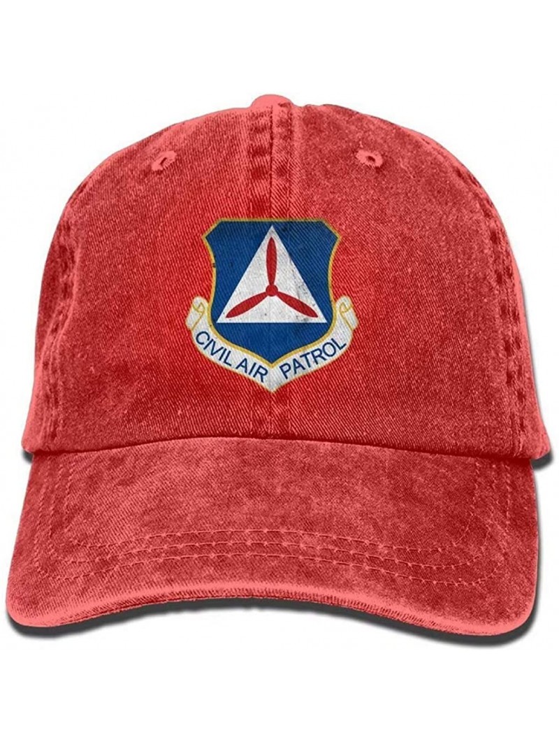 Skullies & Beanies Civil Air Patrol Command Men & Women Cool Sun Hats Fashion Adjustable Denim Jeans Baseball Caps - Red - CR...