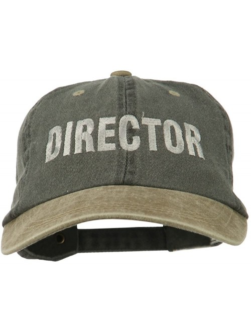 Baseball Caps Movie Director Embroidered Washed Two Tone Cap - Black Khaki - C811ONZDTPD $23.79