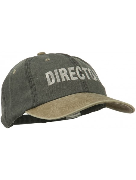 Baseball Caps Movie Director Embroidered Washed Two Tone Cap - Black Khaki - C811ONZDTPD $23.79