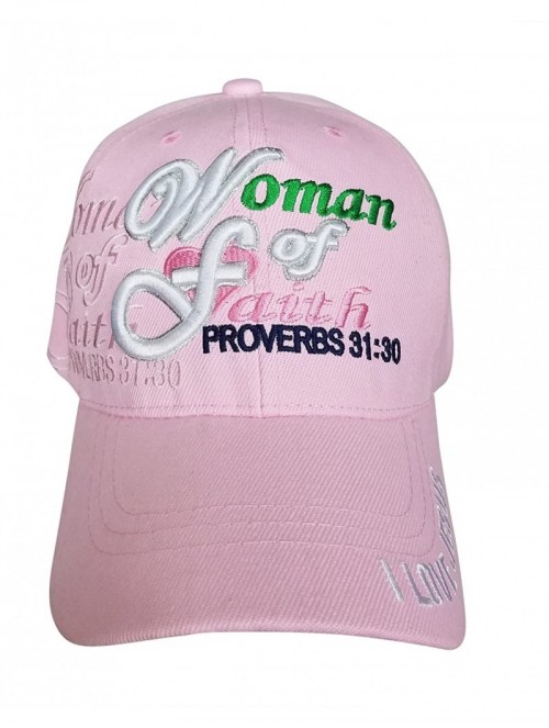 Baseball Caps Woman of Faith - I Love Jesus Adjustable Women's Baseball Cap (Proverbs 31-30) - Pink - C01832HDWIX $22.38