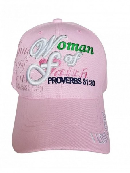 Baseball Caps Woman of Faith - I Love Jesus Adjustable Women's Baseball Cap (Proverbs 31-30) - Pink - C01832HDWIX $22.38