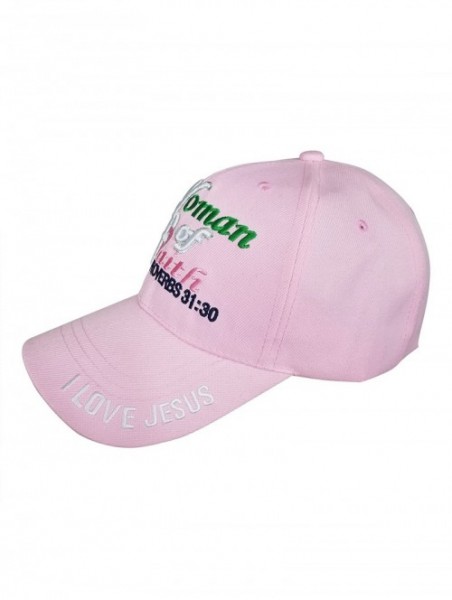 Baseball Caps Woman of Faith - I Love Jesus Adjustable Women's Baseball Cap (Proverbs 31-30) - Pink - C01832HDWIX $22.38