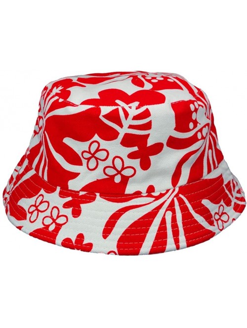 Bucket Hats Women's Sun Bucket Hats - Red and White - CB11M3ODR53 $13.00