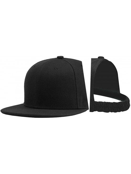 Baseball Caps Women Backless Ponytail Hats Cotton Distressed Baseball-Cap - Black-1 - CP19647QL9I $11.92