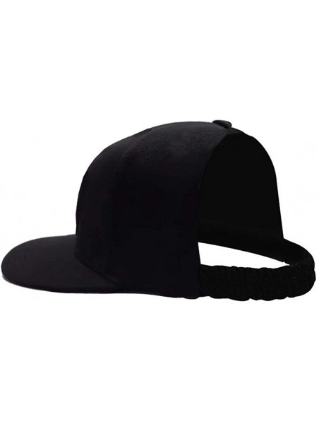 Baseball Caps Women Backless Ponytail Hats Cotton Distressed Baseball-Cap - Black-1 - CP19647QL9I $11.92