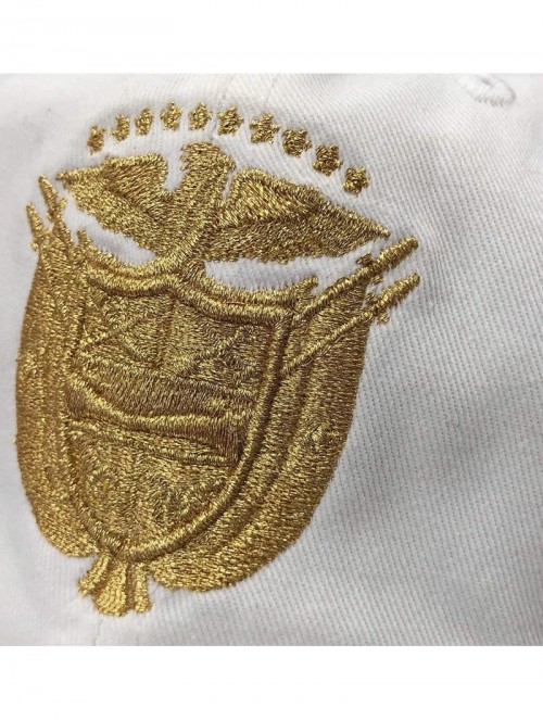 Baseball Caps Panama Vintage or Snapback Hats with Panana Shield and Flag - Vintage/White/M. Gold - CG18UEIUXNK $35.26