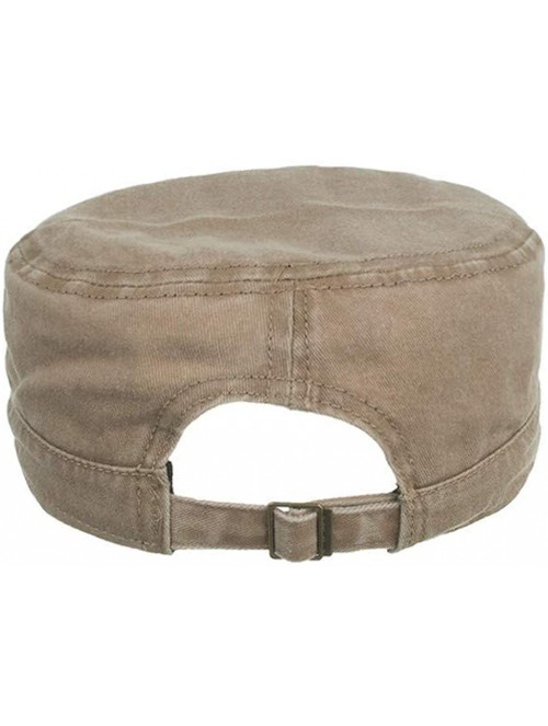 Sun Hats Unisex Outdoor Flat top Baker Boy Peaked Cap Sunscreen Hat - Khaki - CT18RYG3U8G $11.36