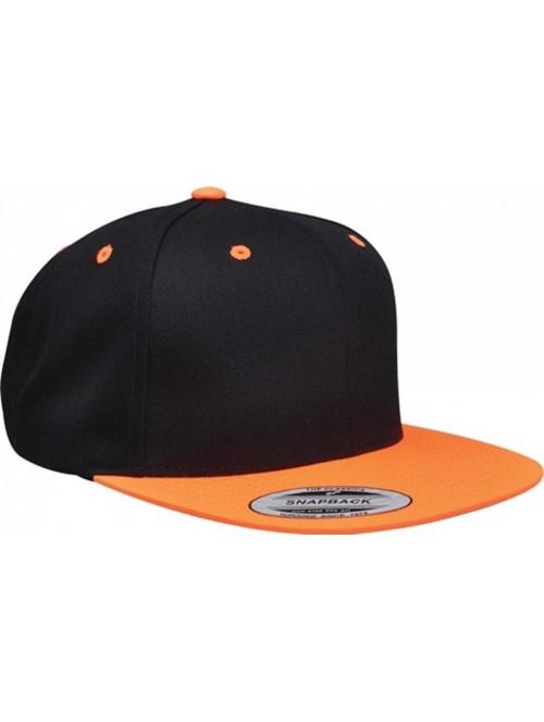 Baseball Caps The Original Classic Snapback Cap Available - Black/Neon Orange - CQ11H50ONIZ $16.43