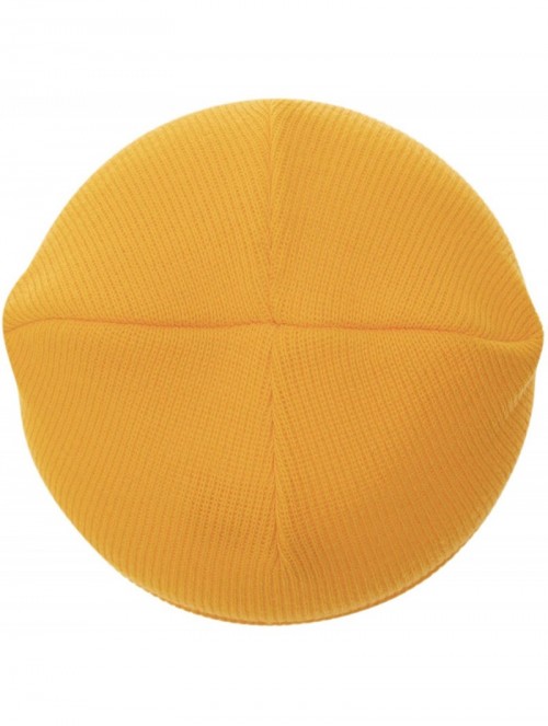 Skullies & Beanies 100% Soft Acrylic Solid Color Classic Cuffed Winter Hat - Made in USA - Gold - CU187IYY6YW $31.01