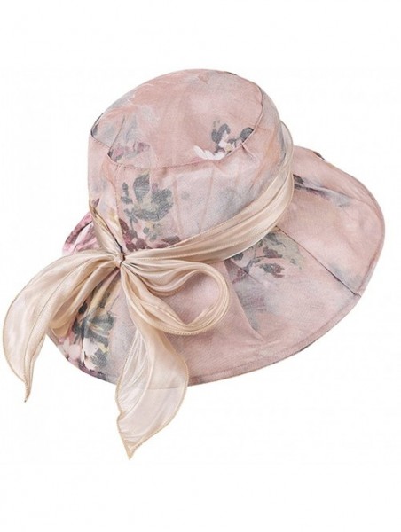 Sun Hats Women Wide Brim Sun Hat Floral Beach Cap Floppy UPF 50+ UV Protection Bucket Hat - Gray - C918E8ST25O $15.70