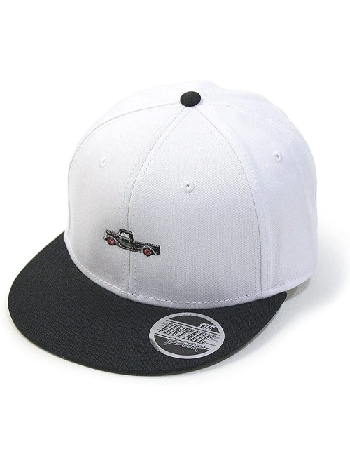 Baseball Caps Premium Plain Cotton Twill Adjustable Flat Bill Snapback Hats Baseball Caps - Bt Black/White - CN12MSKBXP7 $23.52