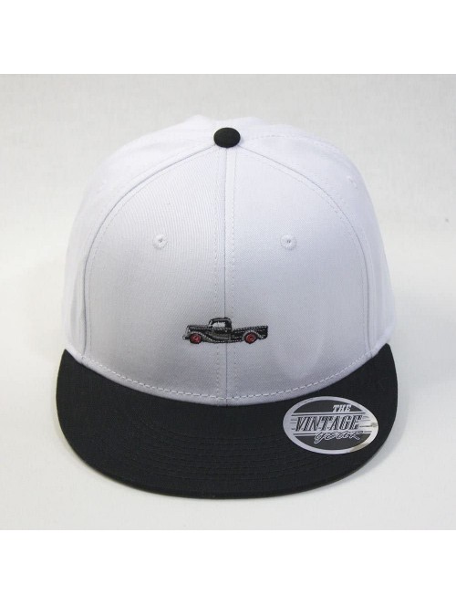 Baseball Caps Premium Plain Cotton Twill Adjustable Flat Bill Snapback Hats Baseball Caps - Bt Black/White - CN12MSKBXP7 $23.52