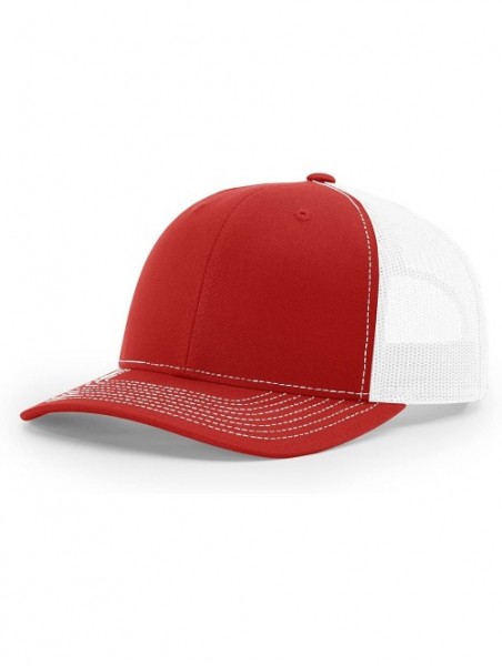 Baseball Caps Richardson 112 Structured Classic Trucker Snapback - Red/White - CM1803NQ4SO $13.71