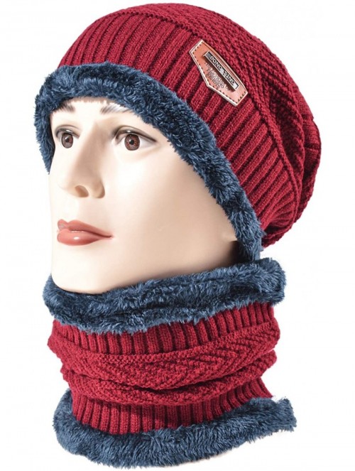 Skullies & Beanies Styles Oversized Winter Extremely Slouchy - Jb Red Hat&scarf Set - CS18ZZMDUTR $13.42