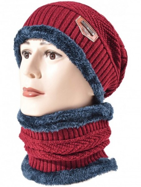 Skullies & Beanies Styles Oversized Winter Extremely Slouchy - Jb Red Hat&scarf Set - CS18ZZMDUTR $13.42