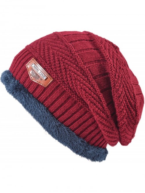 Skullies & Beanies Styles Oversized Winter Extremely Slouchy - Jb Red Hat&scarf Set - CS18ZZMDUTR $13.42