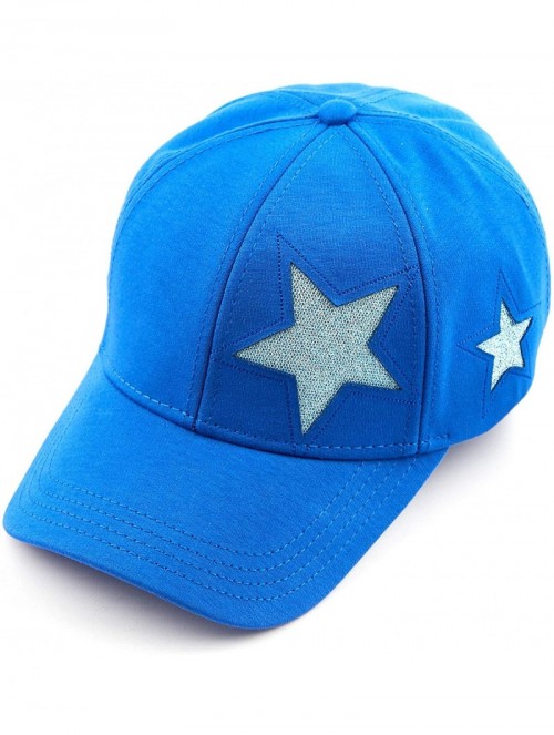 Baseball Caps Hatsandscarf Cotton Baseball Cap with Sparkling Star Pattern (BA-42) - Royal Blue - C918QDHAUUZ $12.48