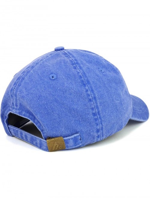 Baseball Caps World's Best Grandpa Embroidered Pigment Dyed Low Profile Cotton Cap - Royal - CE18SU3KONU $18.40