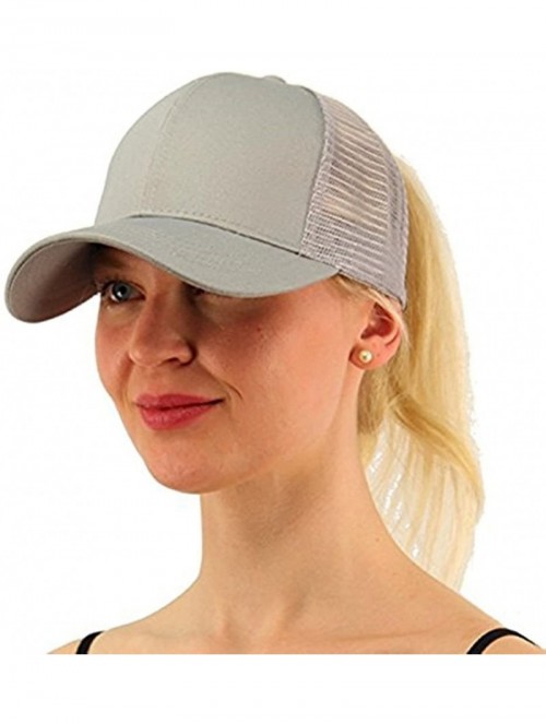 Baseball Caps Ponytail Cap Messy Trucker Adjustable Visor Baseball Cap Hat Unisex - Black Grey 2pack - CA18DYMAS0R $22.28