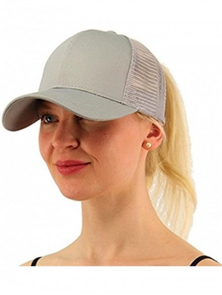 Baseball Caps Ponytail Cap Messy Trucker Adjustable Visor Baseball Cap Hat Unisex - Black Grey 2pack - CA18DYMAS0R $22.28