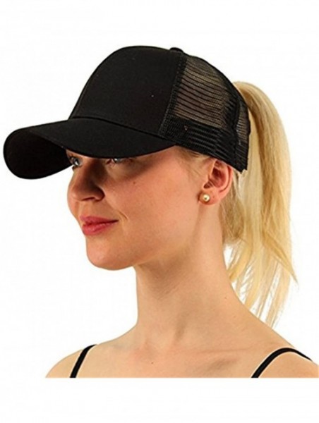 Baseball Caps Ponytail Cap Messy Trucker Adjustable Visor Baseball Cap Hat Unisex - Black Grey 2pack - CA18DYMAS0R $22.28