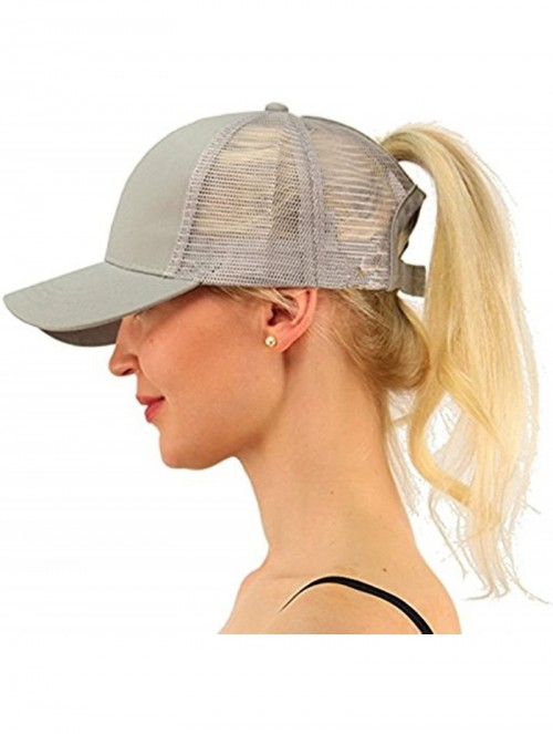 Baseball Caps Ponytail Cap Messy Trucker Adjustable Visor Baseball Cap Hat Unisex - Black Grey 2pack - CA18DYMAS0R $22.28