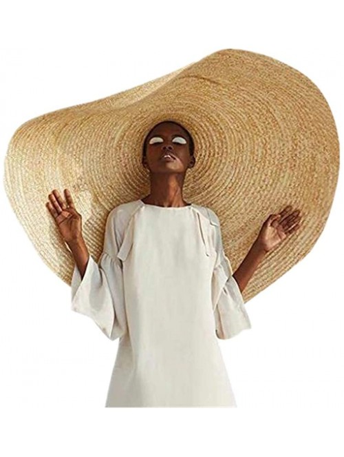 Sun Hats Oversized Fashion Outdoor Expanded Diameter - Khaki 1 - CF18XXCYXRX $52.27