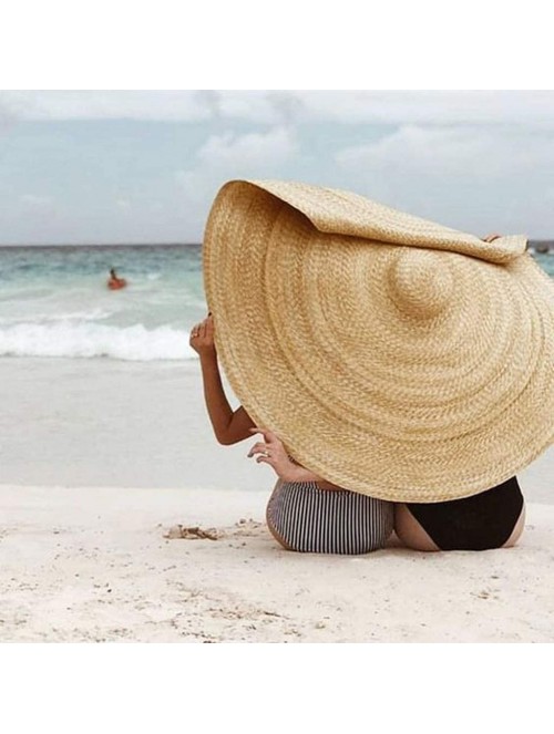 Sun Hats Oversized Fashion Outdoor Expanded Diameter - Khaki 1 - CF18XXCYXRX $52.27