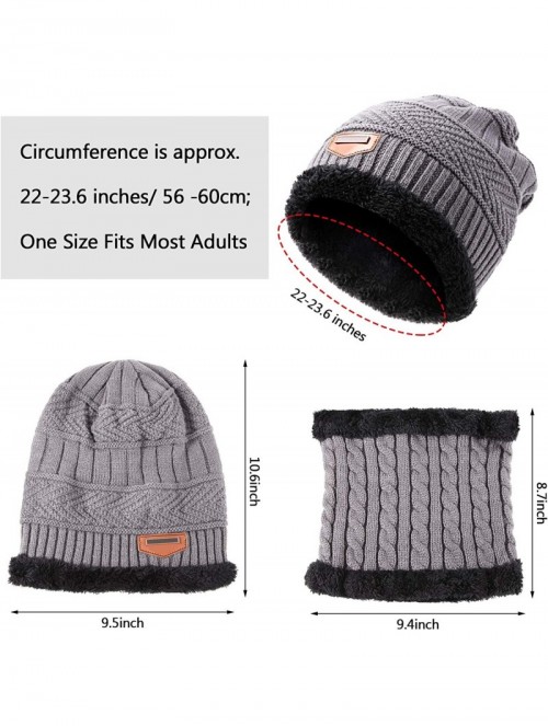 Skullies & Beanies Winter Beanie Hat Scarf Set Fleece Lined Skull Cap and Scarf Unisex - Gray - C018AU0N2H8 $18.92