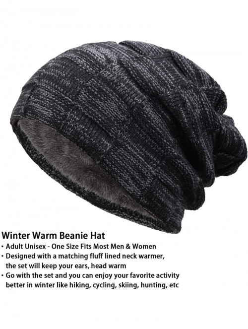 Skullies & Beanies Winter Beanie Scarf Warmer Fleece - Black - CQ18LK3KHCW $15.39