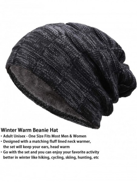 Skullies & Beanies Winter Beanie Scarf Warmer Fleece - Black - CQ18LK3KHCW $15.39