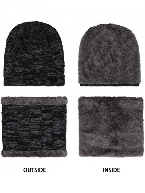 Skullies & Beanies Winter Beanie Scarf Warmer Fleece - Black - CQ18LK3KHCW $15.39