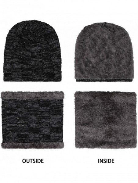 Skullies & Beanies Winter Beanie Scarf Warmer Fleece - Black - CQ18LK3KHCW $15.39