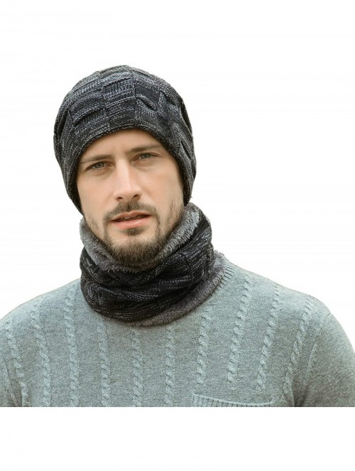 Skullies & Beanies Winter Beanie Scarf Warmer Fleece - Black - CQ18LK3KHCW $15.39