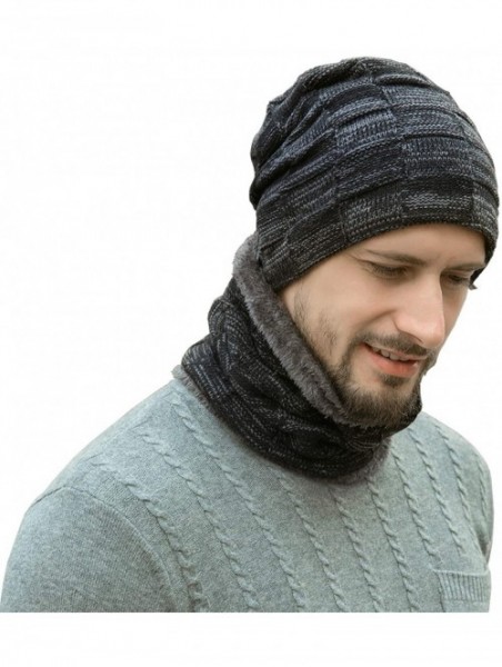 Skullies & Beanies Winter Beanie Scarf Warmer Fleece - Black - CQ18LK3KHCW $15.39