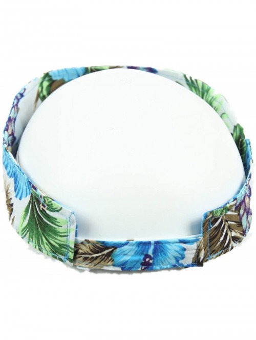 Visors Hawaiian Visor Baseball Cap Floral Hat Fashion Tropical Hats Sun Cap Hiking - White/Blue - CM18SG7HDW6 $13.37