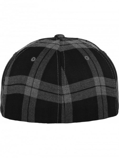 Baseball Caps Original Fitted Tartan Plaid Hat 6197 - Black/Grey - CD11JK8Q0TP $14.20