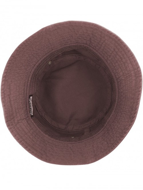 Bucket Hats 100% Cotton Packable Fishing Hunting Summer Travel Bucket Cap Hat - Dark Brown - C018GXIOLQQ $18.32