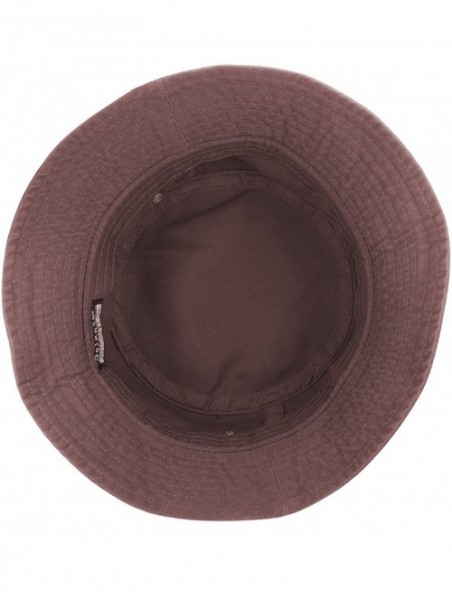 Bucket Hats 100% Cotton Packable Fishing Hunting Summer Travel Bucket Cap Hat - Dark Brown - C018GXIOLQQ $18.32