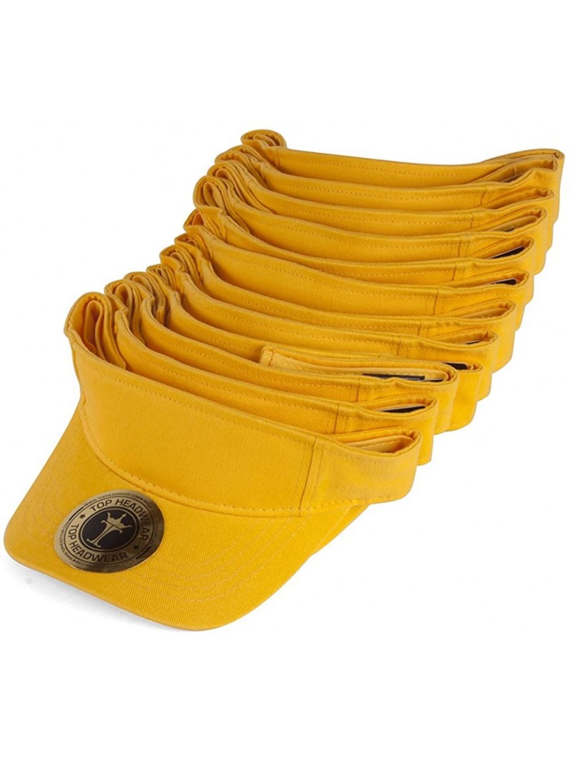 Visors Blank Adjustable Visors - 12-Pack - Yellow - CT11NSK2Z7H $42.94