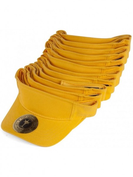 Visors Blank Adjustable Visors - 12-Pack - Yellow - CT11NSK2Z7H $42.94