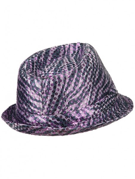 Fedoras Sequin Zebra Fedora - Purple - CN11ND5L6IB $23.48