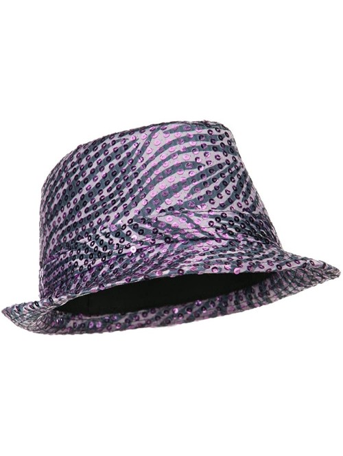 Fedoras Sequin Zebra Fedora - Purple - CN11ND5L6IB $23.48