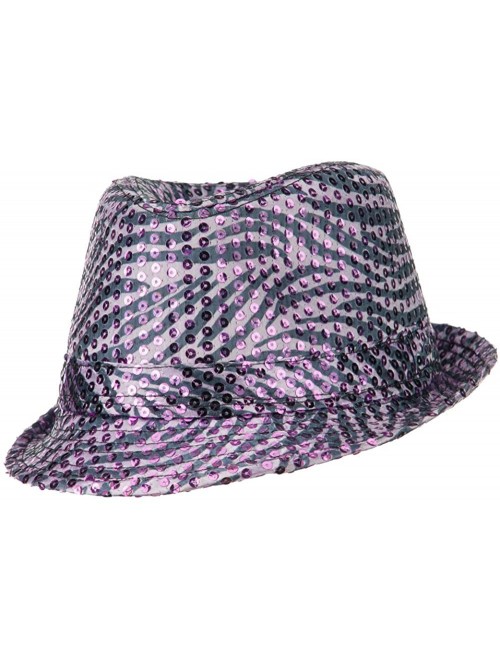 Fedoras Sequin Zebra Fedora - Purple - CN11ND5L6IB $23.48