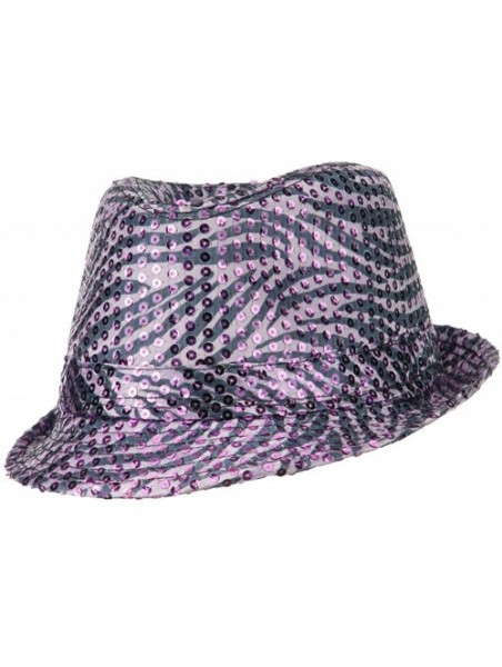 Fedoras Sequin Zebra Fedora - Purple - CN11ND5L6IB $23.48