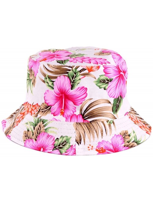 Bucket Hats Packable Reversible Black Printed Fisherman Bucket Sun Hat- Many Patterns - Vintage Flower Fuchsia - CV12DAEZYP9 ...