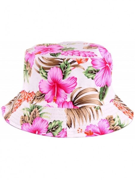 Bucket Hats Packable Reversible Black Printed Fisherman Bucket Sun Hat- Many Patterns - Vintage Flower Fuchsia - CV12DAEZYP9 ...