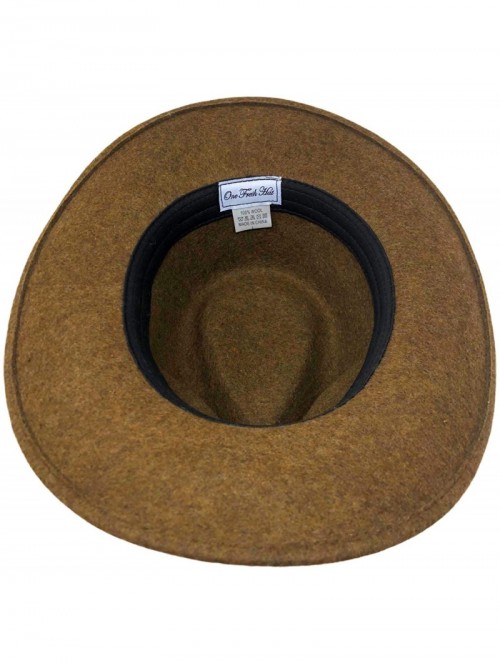 Fedoras Bellamora One Fresh Hat Wool Felt Crushable Outback Fedora Water Repellent Indy Jones Style Hat - Mix Green - CL18ZCK...