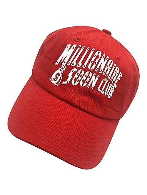 Baseball Caps Millionaire Dad Hat Baseball Cap Embroidered Dad Hat Adjustable Strapback Caps - Red - C0193Z33NRS $14.26